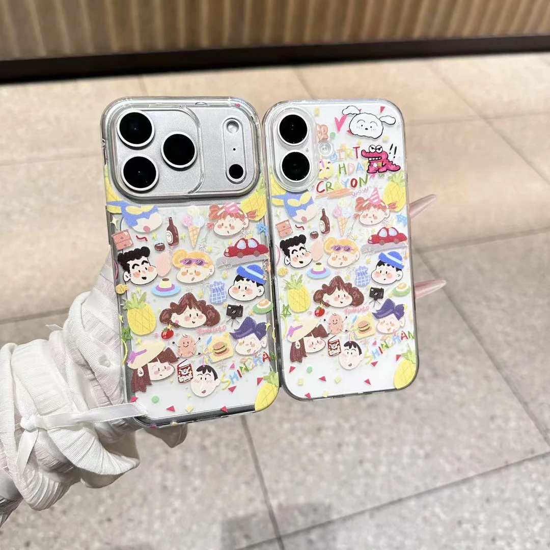 涂鸦小新适用苹果17小米oppovivo15手机壳华为iPhone16国产精孔