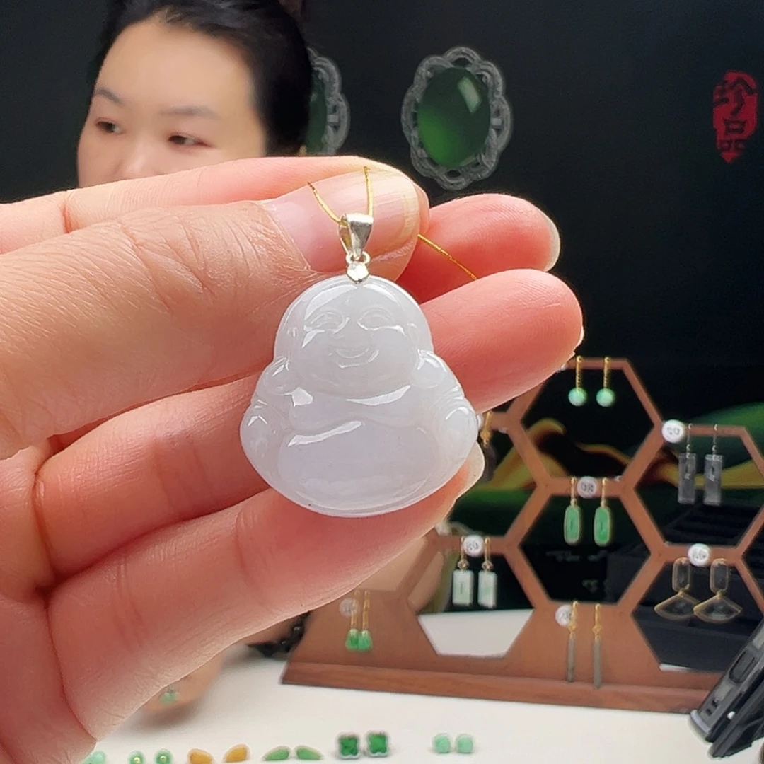 翡翠银S925镶嵌耳饰天然翡翠
