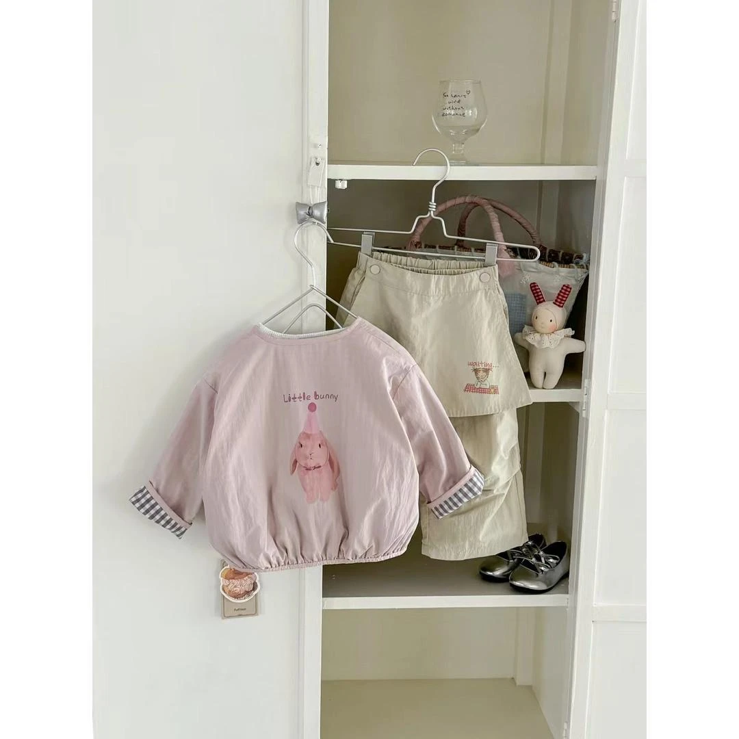 杰米熊童装儿童外套2025春秋新款女童韩版两面穿夹克男童时尚帅气