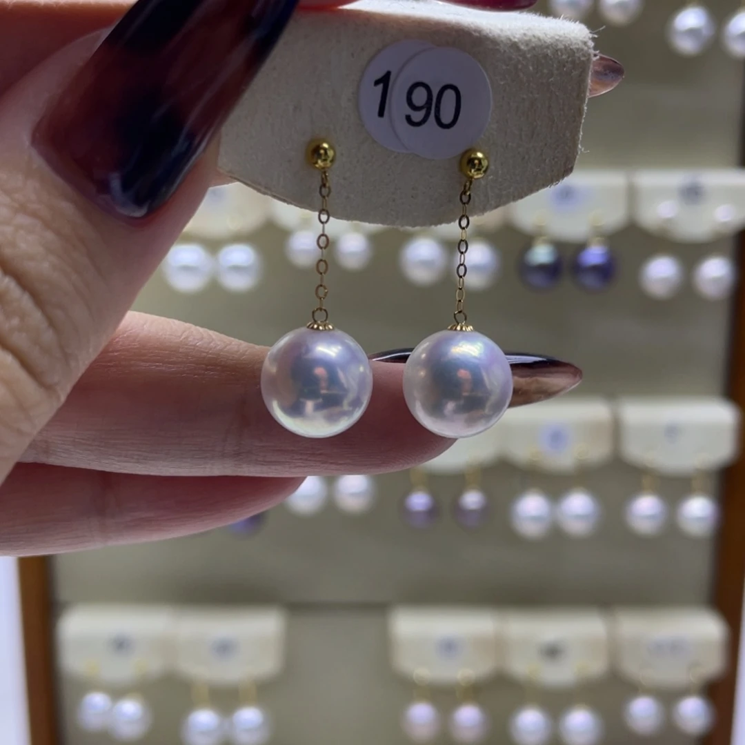 淡水珍珠耳饰18K金镶嵌