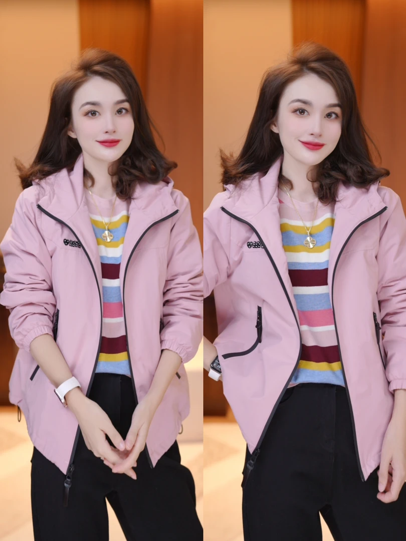 JDND轩羽【烫钻爱心】定制面料气质短外套绵羊毛冲锋衣XY254180