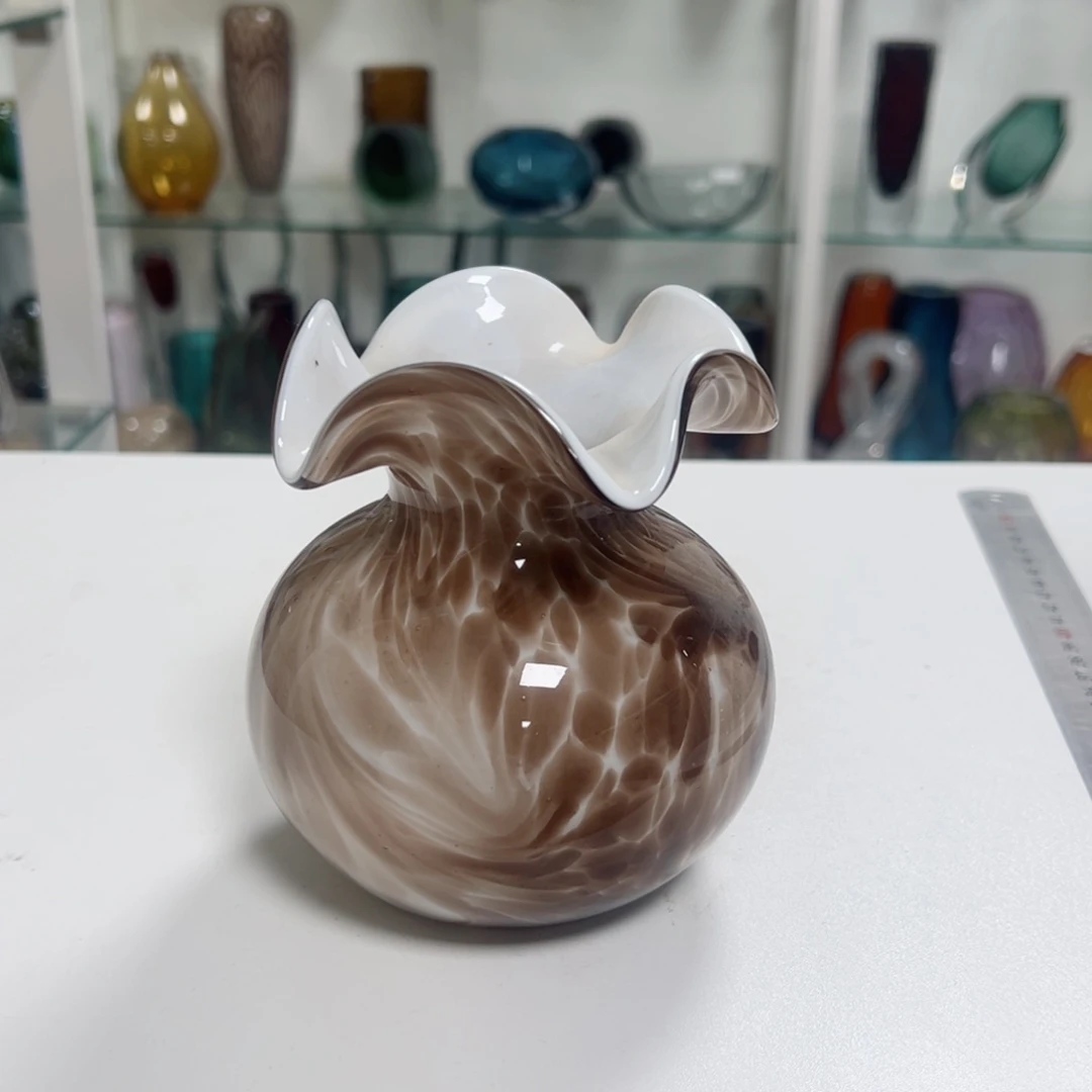 幻彩琉璃花瓶花器纯手工制作高度14微瑕
