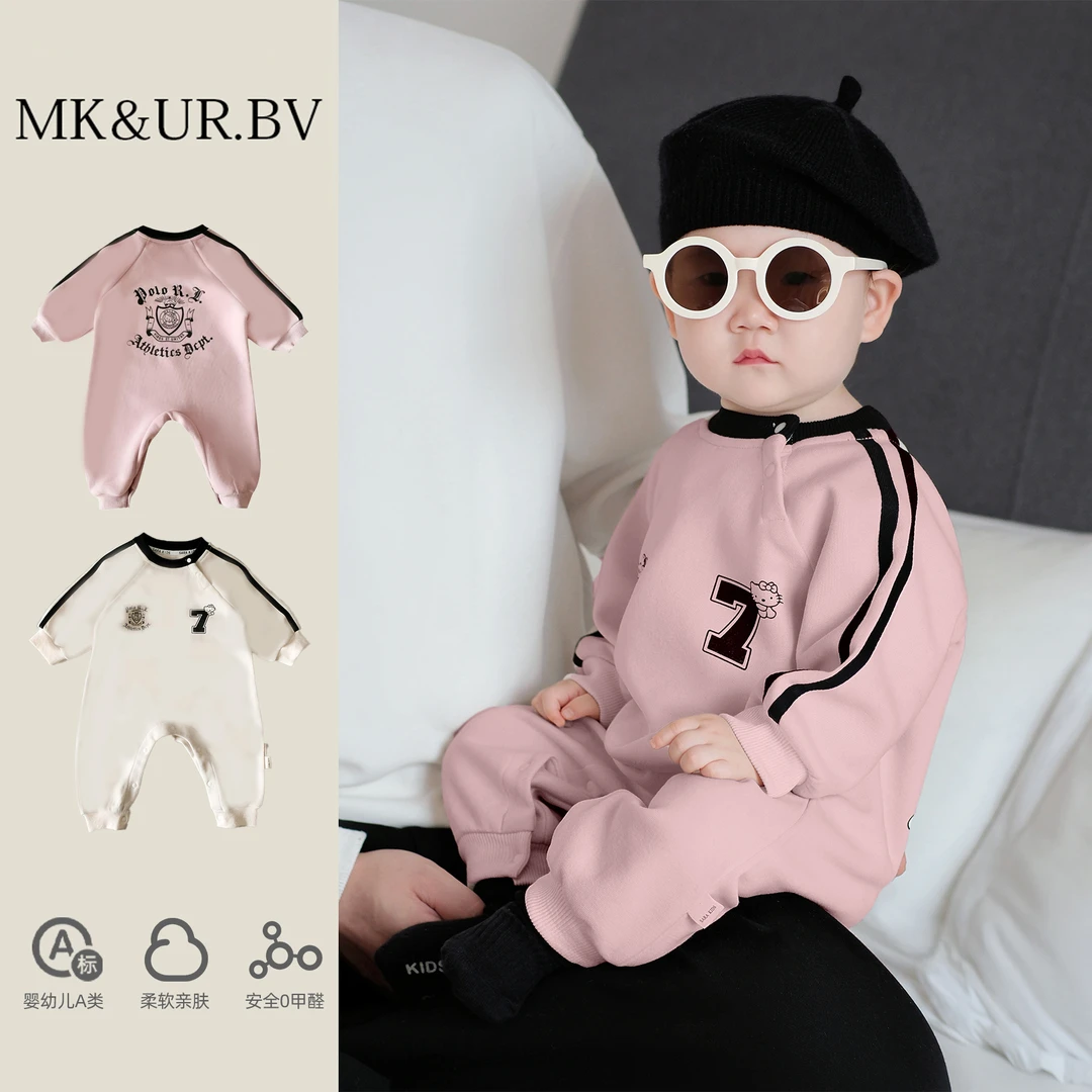 MK&UR.BV衣服春秋款洋气婴儿秋装连体衣超萌婴幼儿外出爬服哈衣