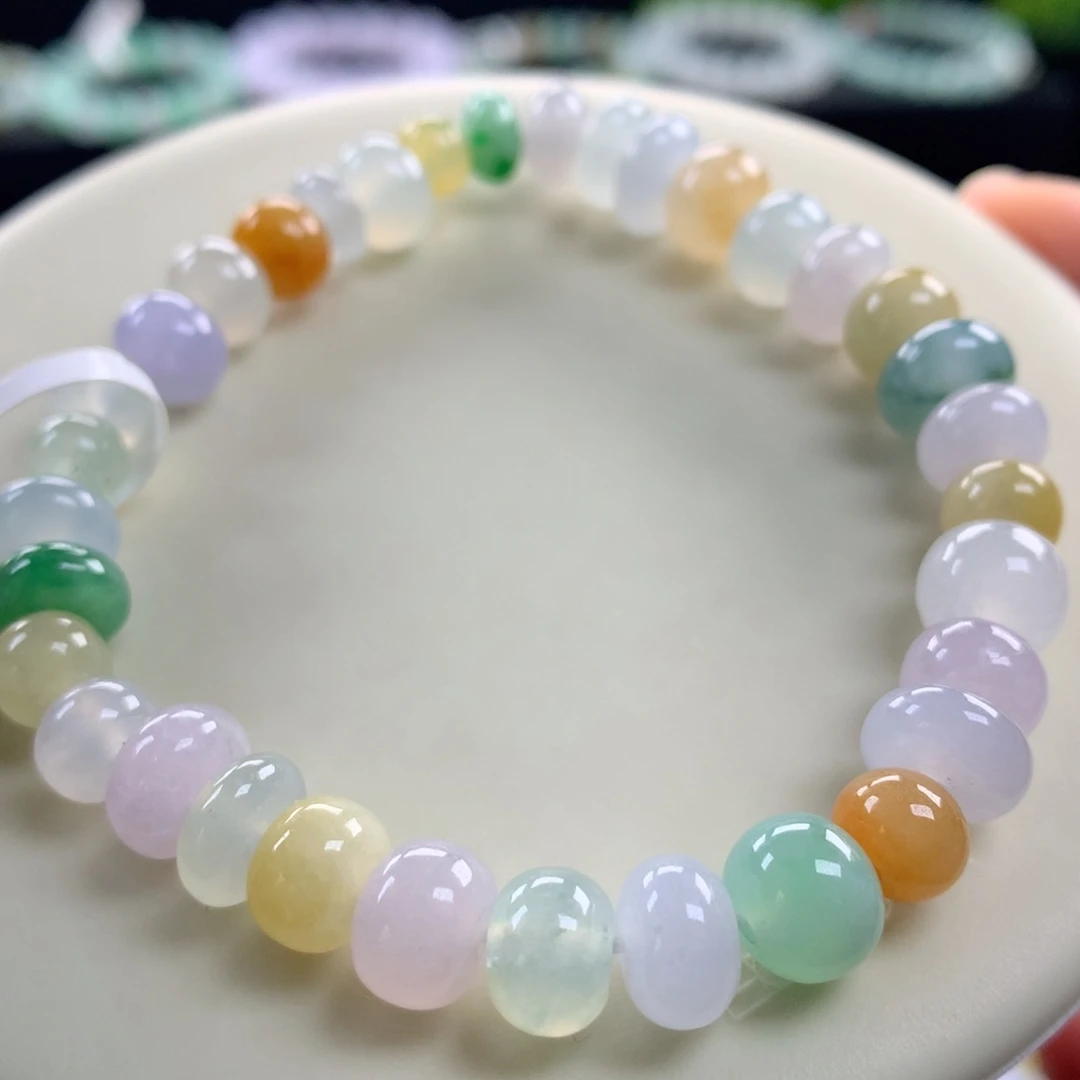 翡翠未镶嵌手链卡6.4～8.8