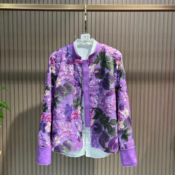 紫薇花艳 新中式国风重工刺绣绣春款洋气短款外套