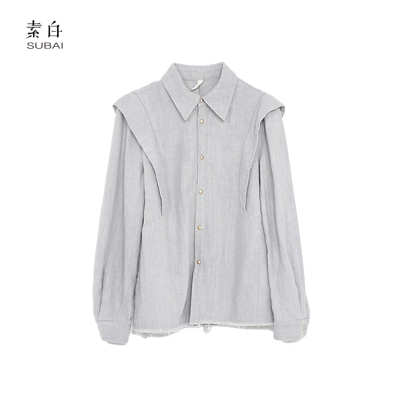 SB2408CS00272【素白】马乖亚麻长袖衬衫