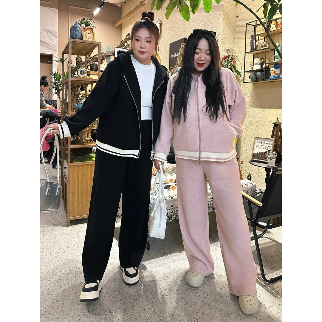 草莓微光 / 甜美清爽上衣拖地裤套装12579花契200斤胖mm春季休闲2