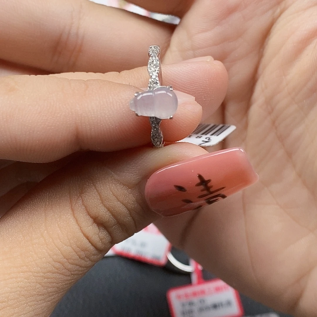 翡翠银S925镶嵌戒指天然A货缅甸翡翠