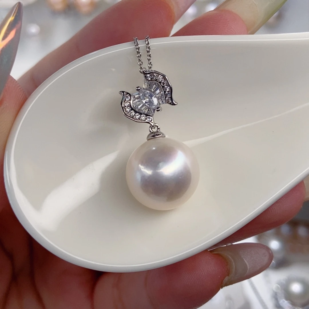 信***云淡水珍珠银S925镶嵌吊坠(赠链)