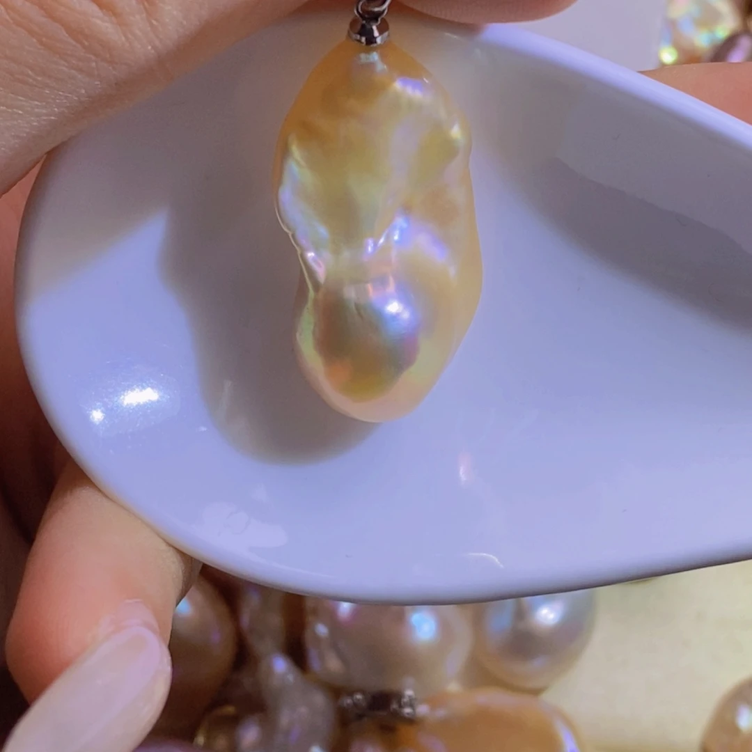 合金淡水珍珠天然淡水珍珠无染色无优化