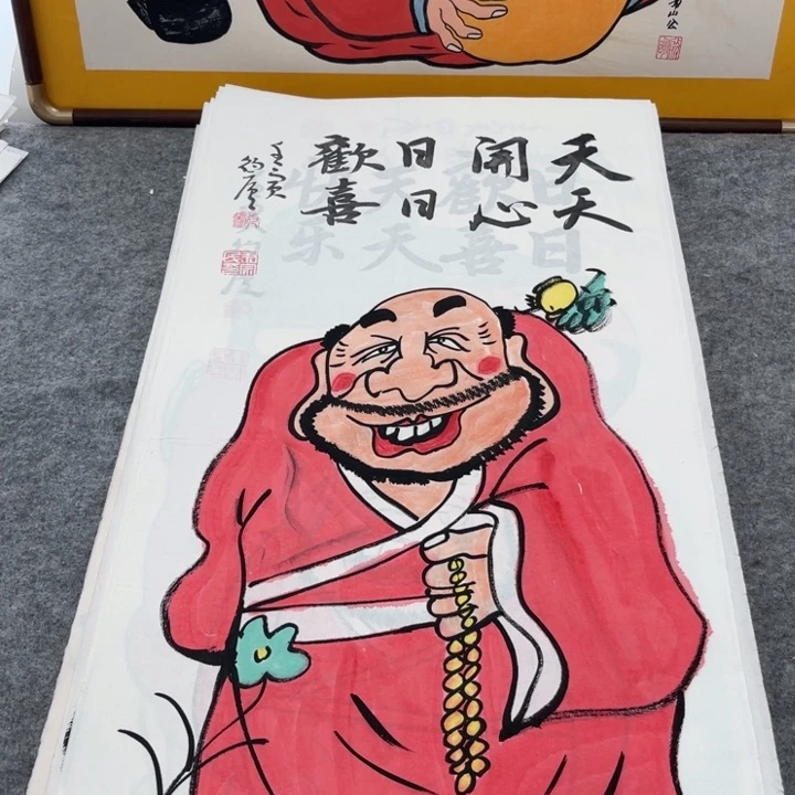国画手绘禅意画一物一拍