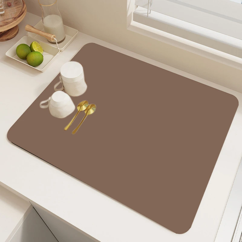 纯色桌垫家用厨房桌面沥水垫碗盘干燥垫吧台控水垫子硅藻泥吸水垫