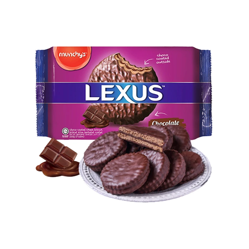 马奇新新Munchy's 力士巧克力味涂层夹心饼干200g/袋早餐便携饱腹