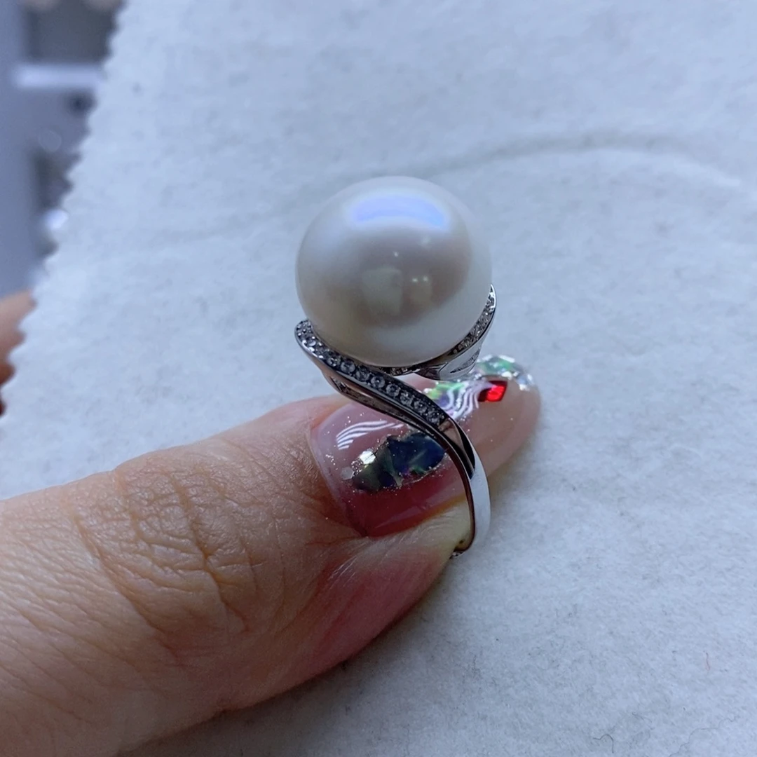 淡水珍珠戒指银S925镶嵌