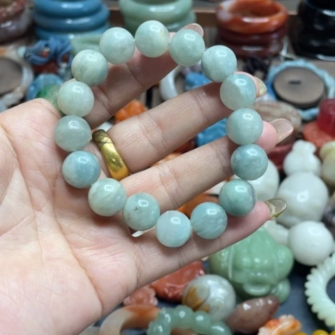 合金石英质玉（黄龙玉）手链
