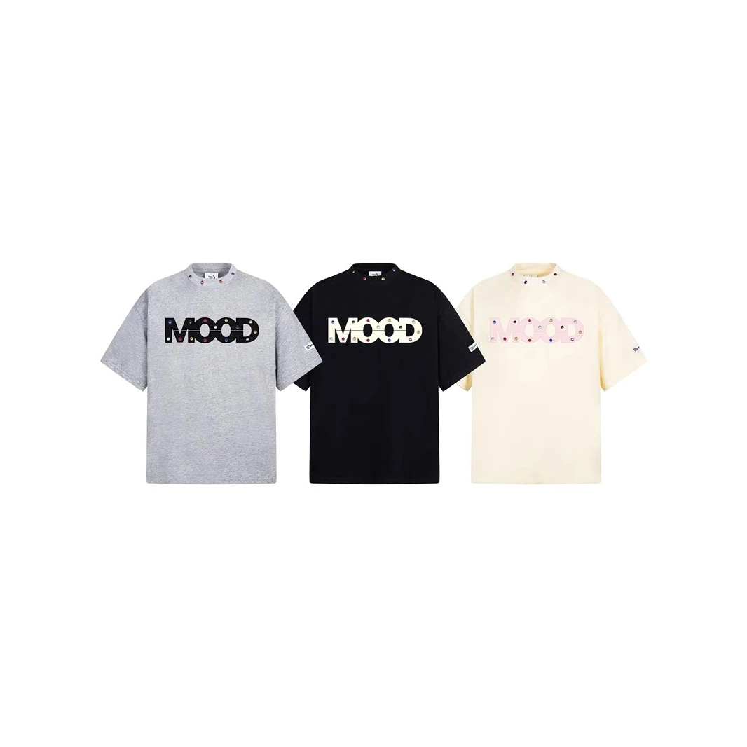 美式复古彩钻字母刺绣短袖T恤2025夏季新款宽松显瘦男女同款上衣