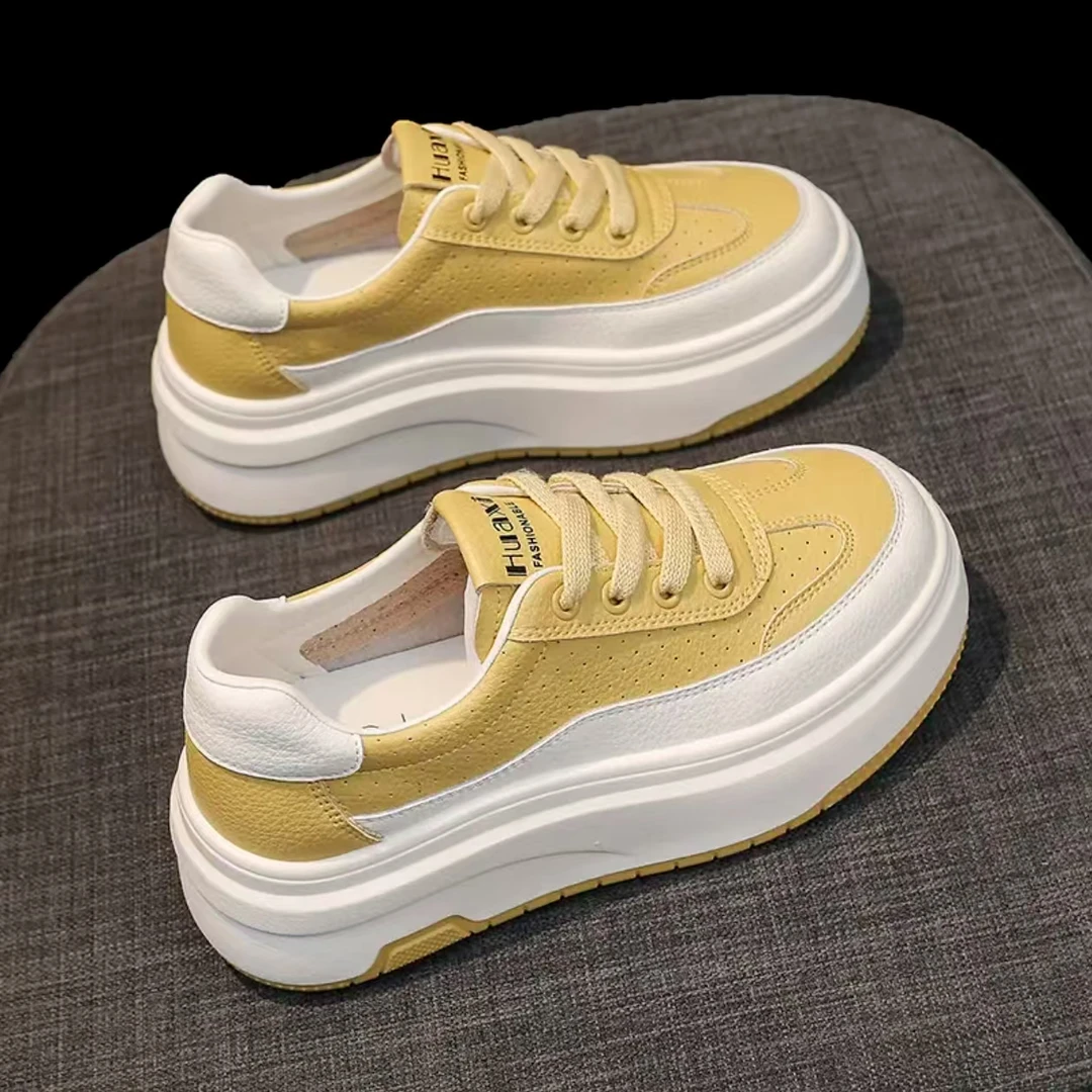 【花本纯】2025夏季真皮透气厚底休闲百搭时尚ins品牌女鞋专柜清仓