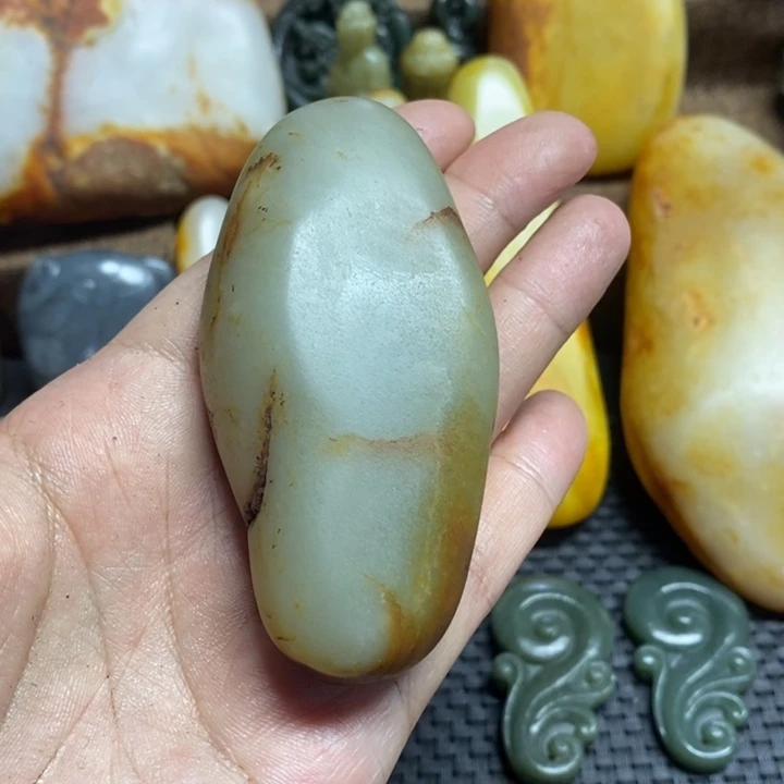 和田玉未镶嵌挂件黑***炫