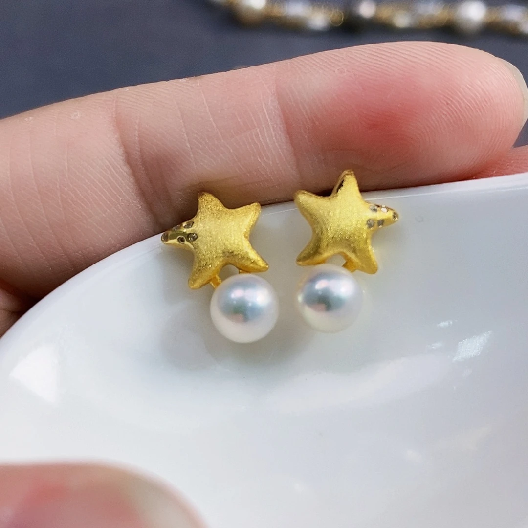 银S925镶嵌特价新品极光耳饰淡水珍珠