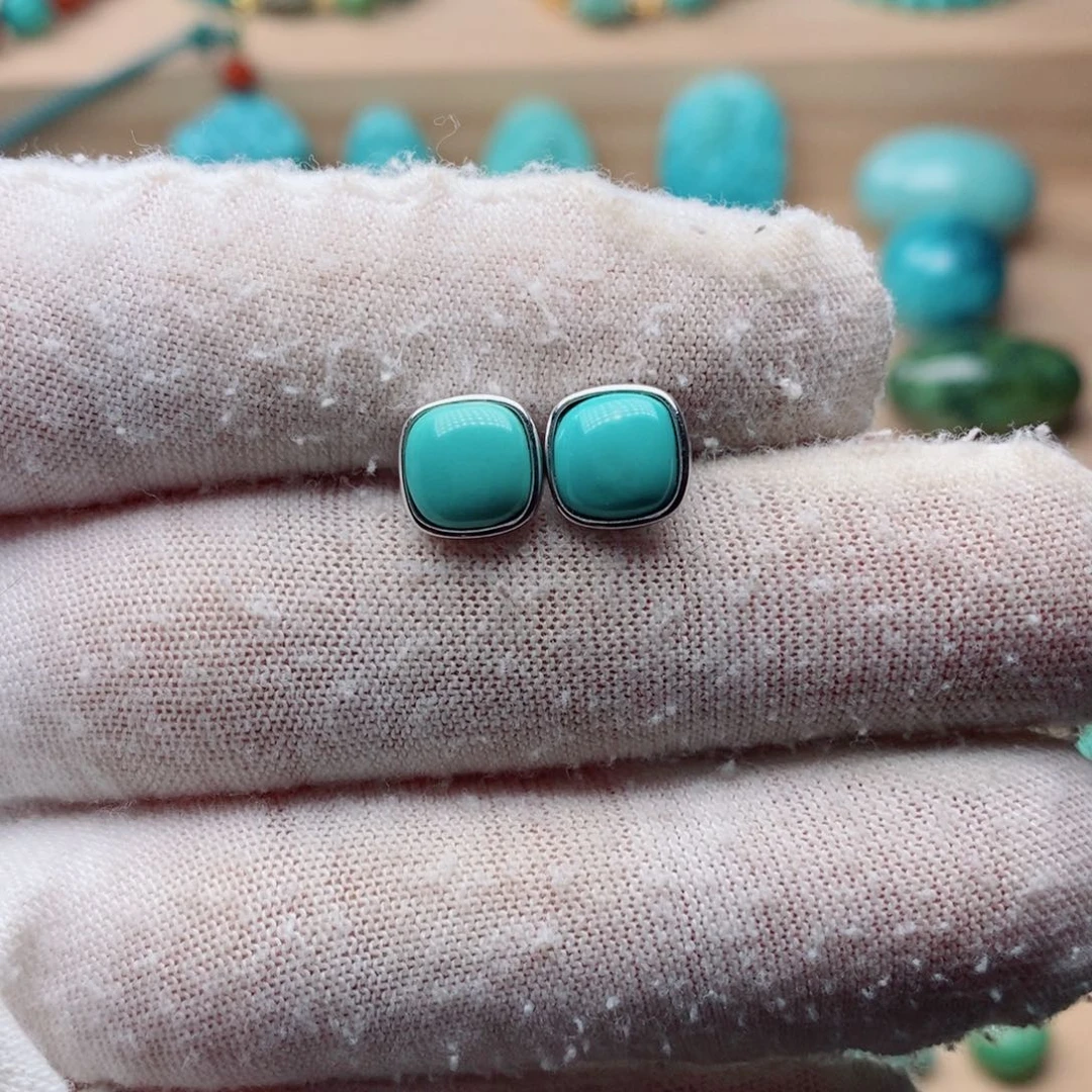 银S925镶嵌绿松石挂件