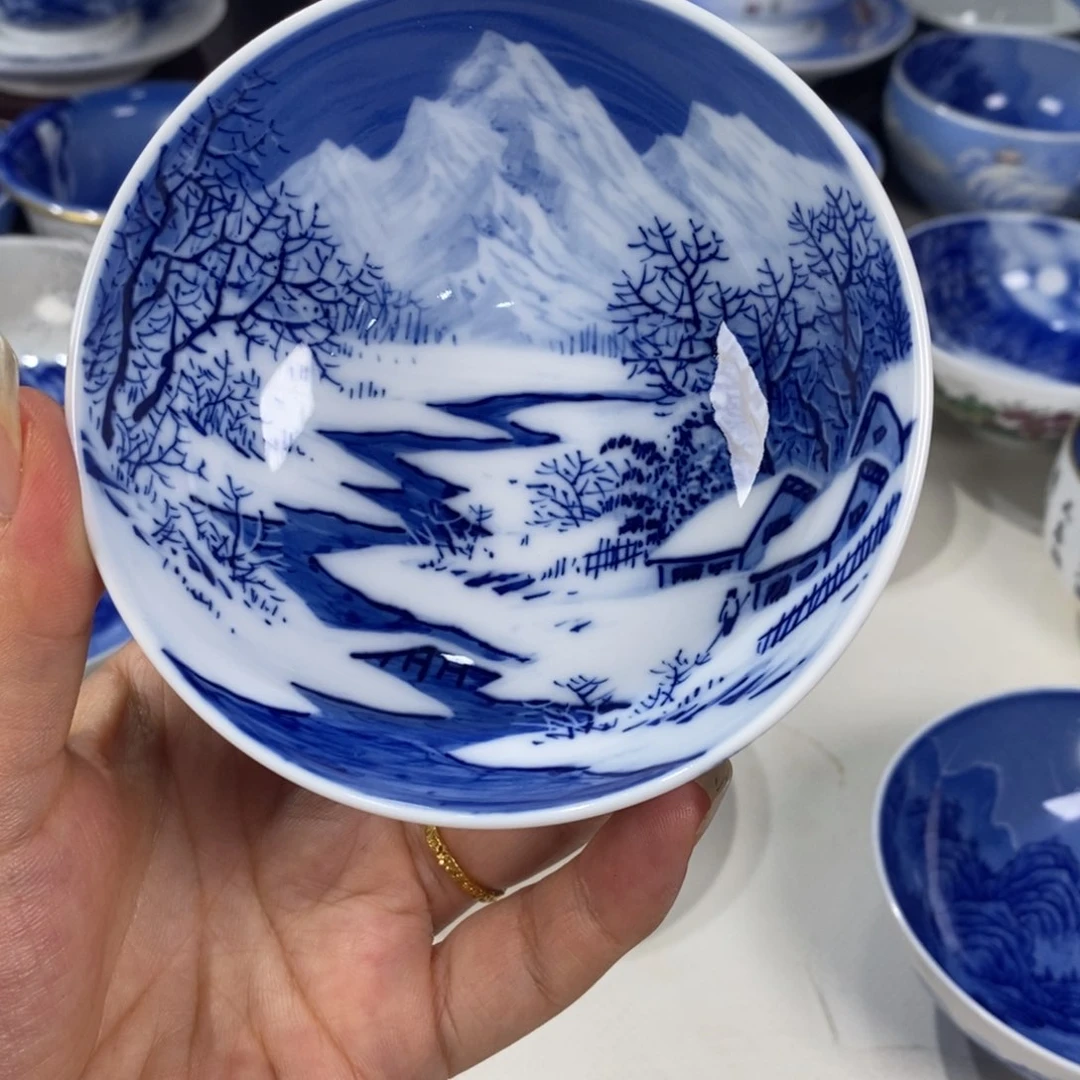 青花雪景主人杯杯