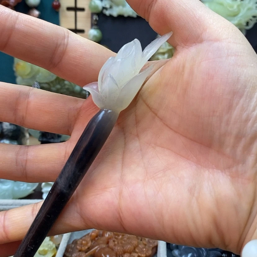 【闪购商品】蛇纹石玉发饰未镶嵌