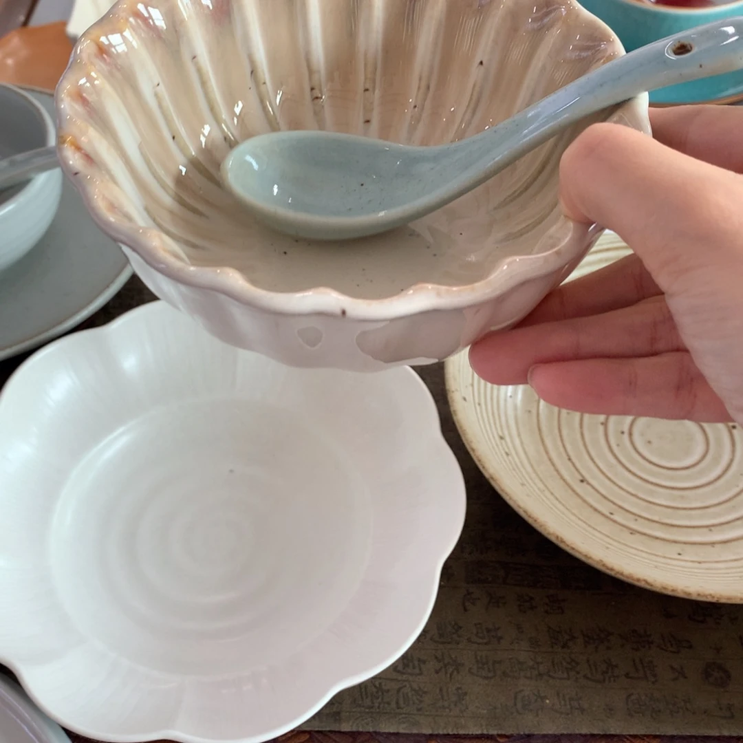 瓷景德镇粗陶复古盘碗微瑕