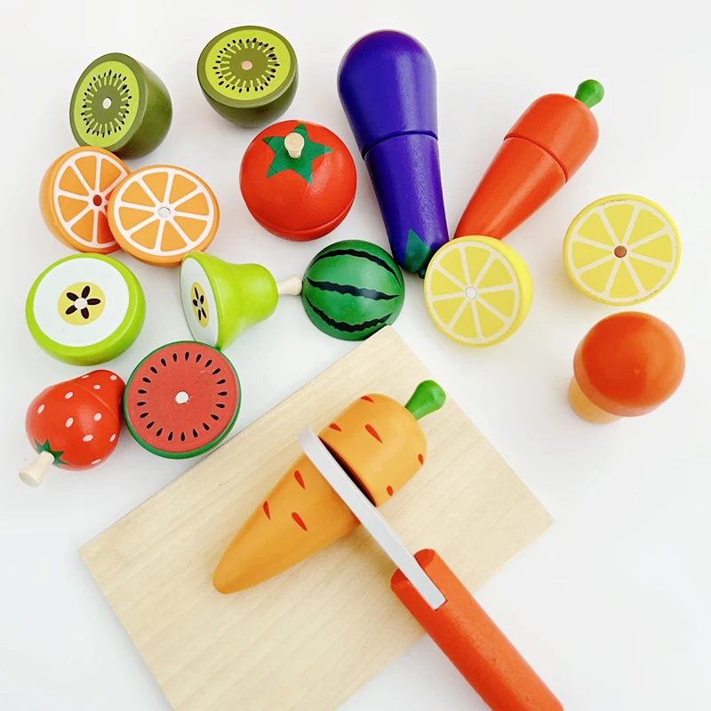 儿童木质玩具果蔬随机切切乐实木礼盒包装
