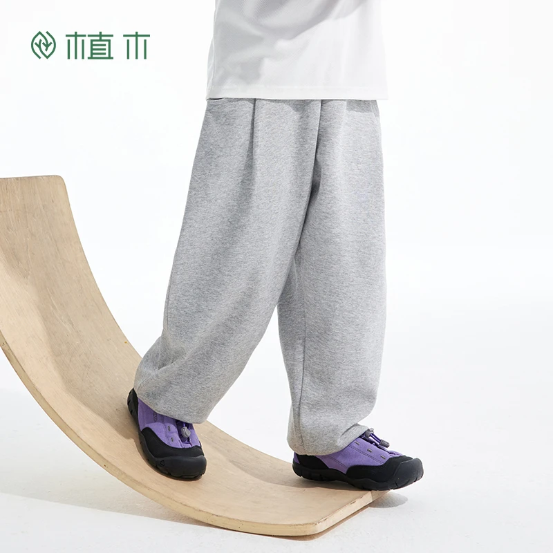 植木童装男童裤子2025春季新款中大童休闲束脚针织卫裤15K013137