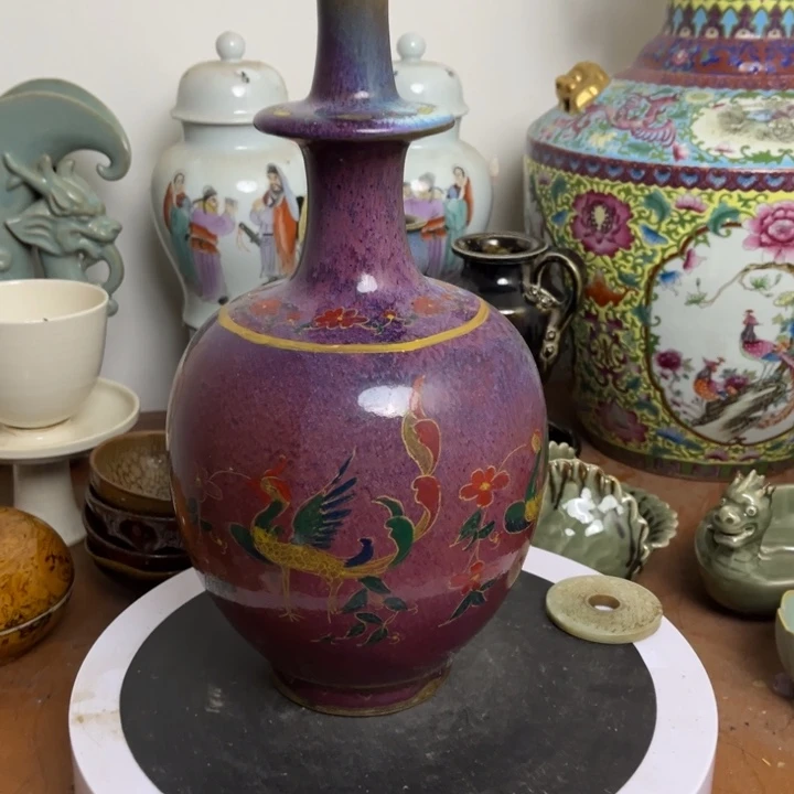 紫砂花瓶瓷器瓷器