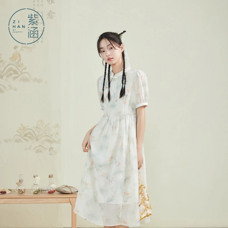 紫涵新中式连衣裙夏季新款国风春夏Z4Z03AW083