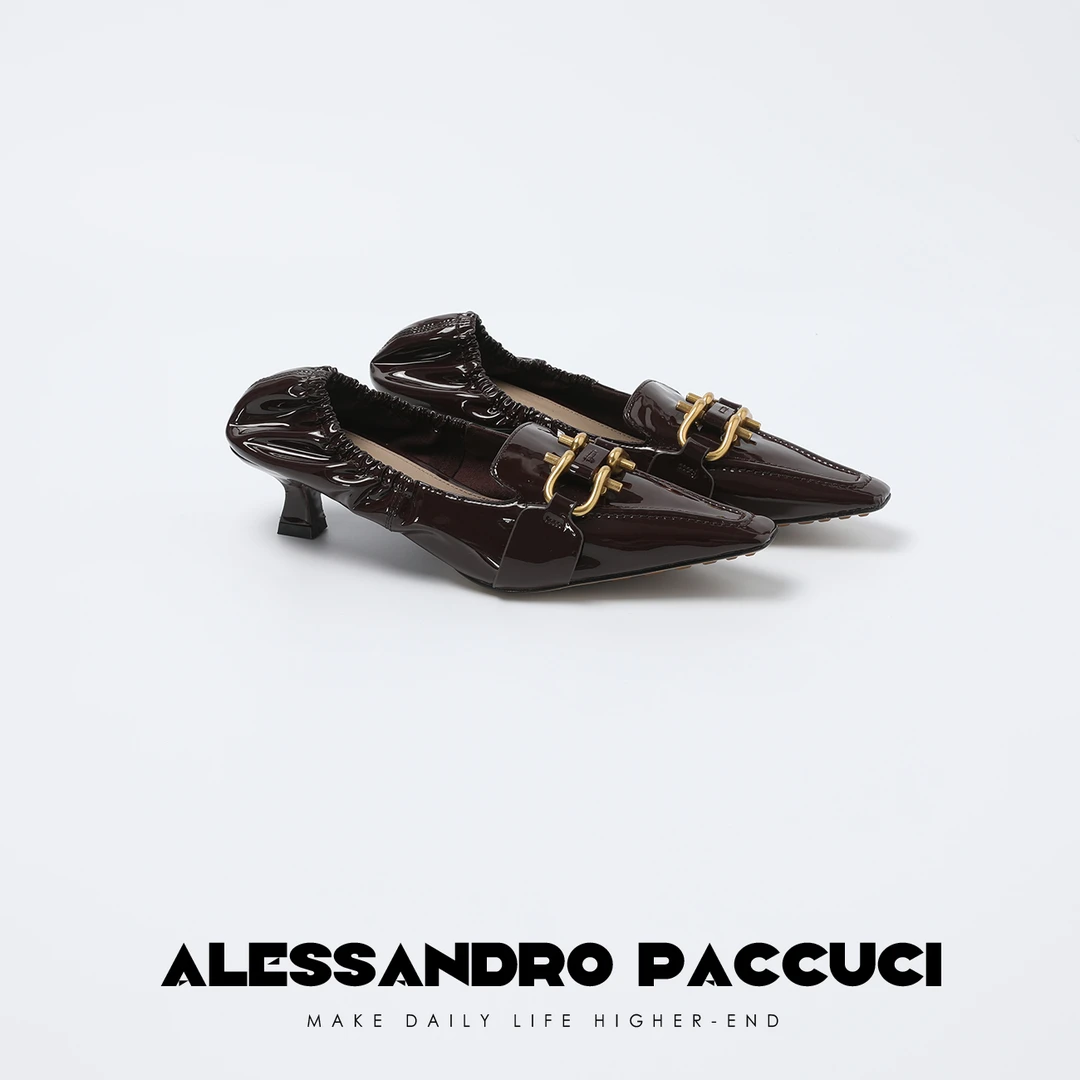 AP洛哥22173X【女巫鞋】胎羊皮漆皮大U形扣单鞋时尚休闲皮鞋