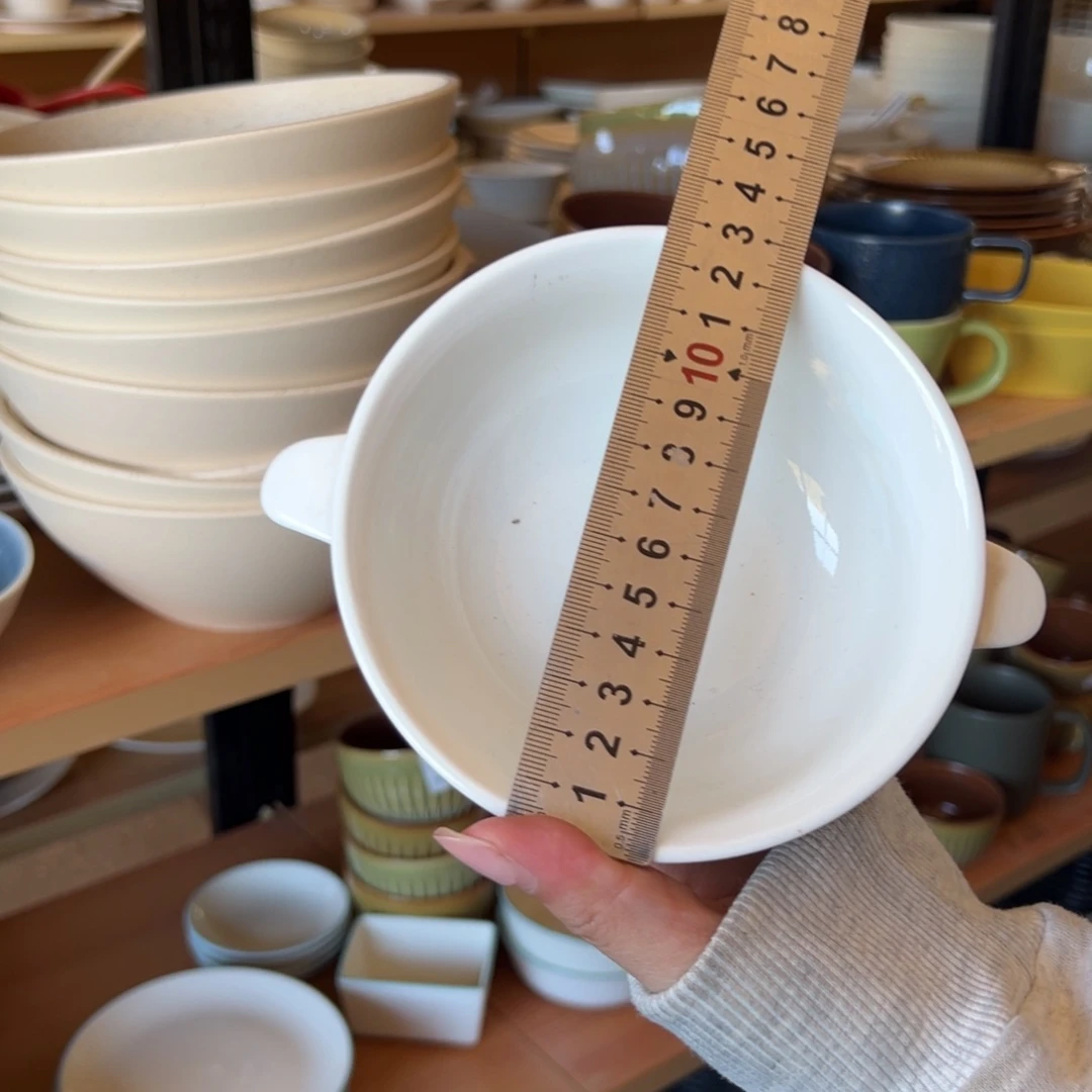 新骨瓷025瑕疵慎拍 暖白 6.5寸 双耳鱼翅碗