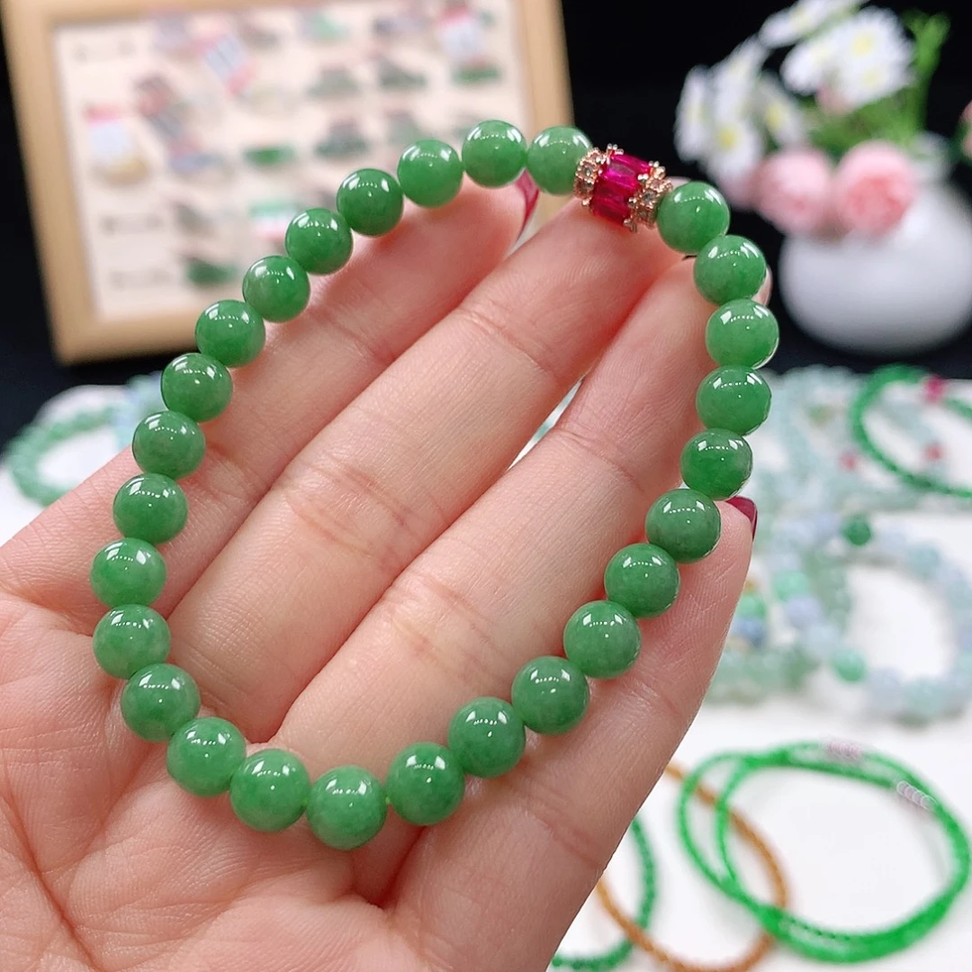 翡翠未镶嵌手链6.5mm