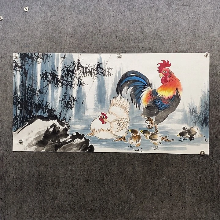 国画张松平国画大公鸡