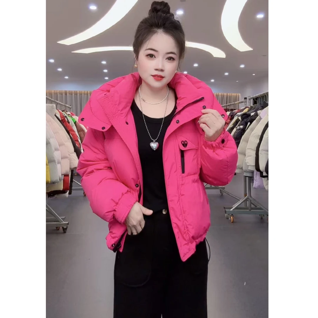 1020高级感连帽羽绒服女2025冬季新款潮流加厚羽绒服