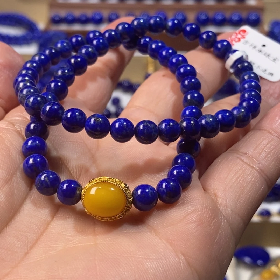 青金石未镶嵌手串6+m2圈/锁骨链