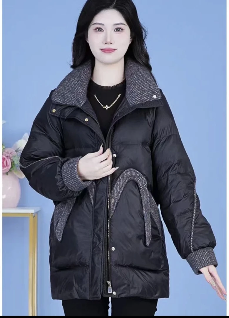 冬季加厚保暖棉服女2024年新款韩版时尚高级感气质立领显瘦厚外套