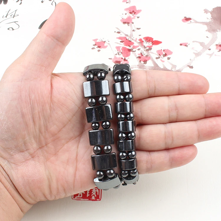 磁铁手链情侣款磁疗保健新款圆珠大号半月磁男女黑色相吸磁石手串