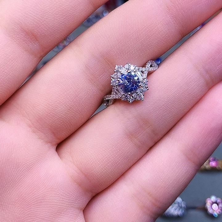 银S925镶嵌蓝宝石戒指