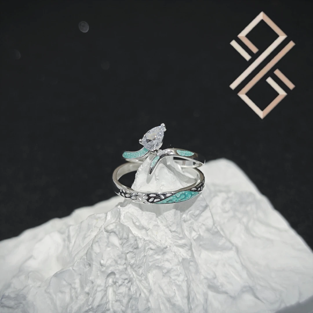 925银珐琅戒指 灵蛇情侣对戒开口本命年纯银戒指送礼仪式感生肖