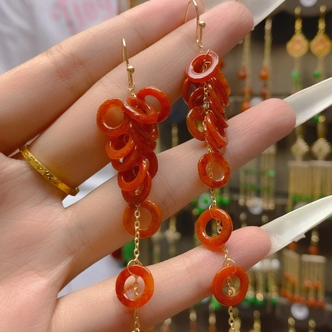 翡翠合金耳饰翡翠