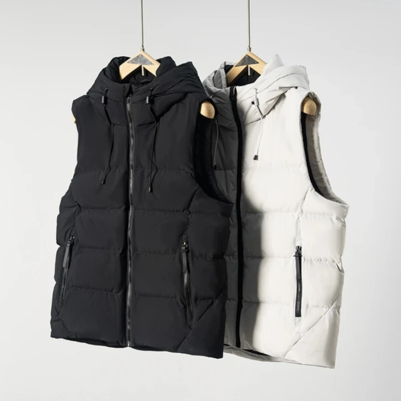 【90鸭绒】男女户外运动休闲百搭连帽羽绒健身马甲C1300