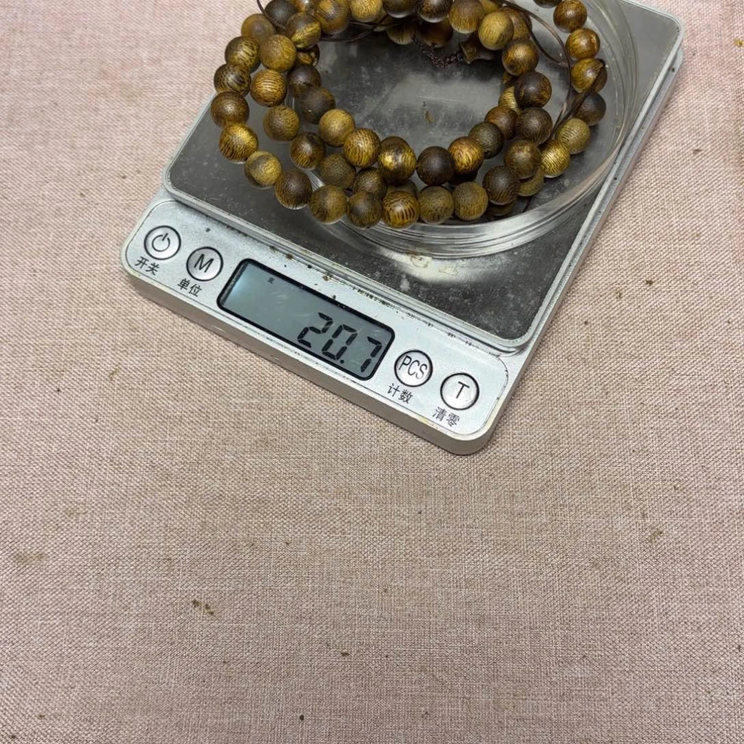佛****木奇楠原材料微瑕圆珠20克卡8