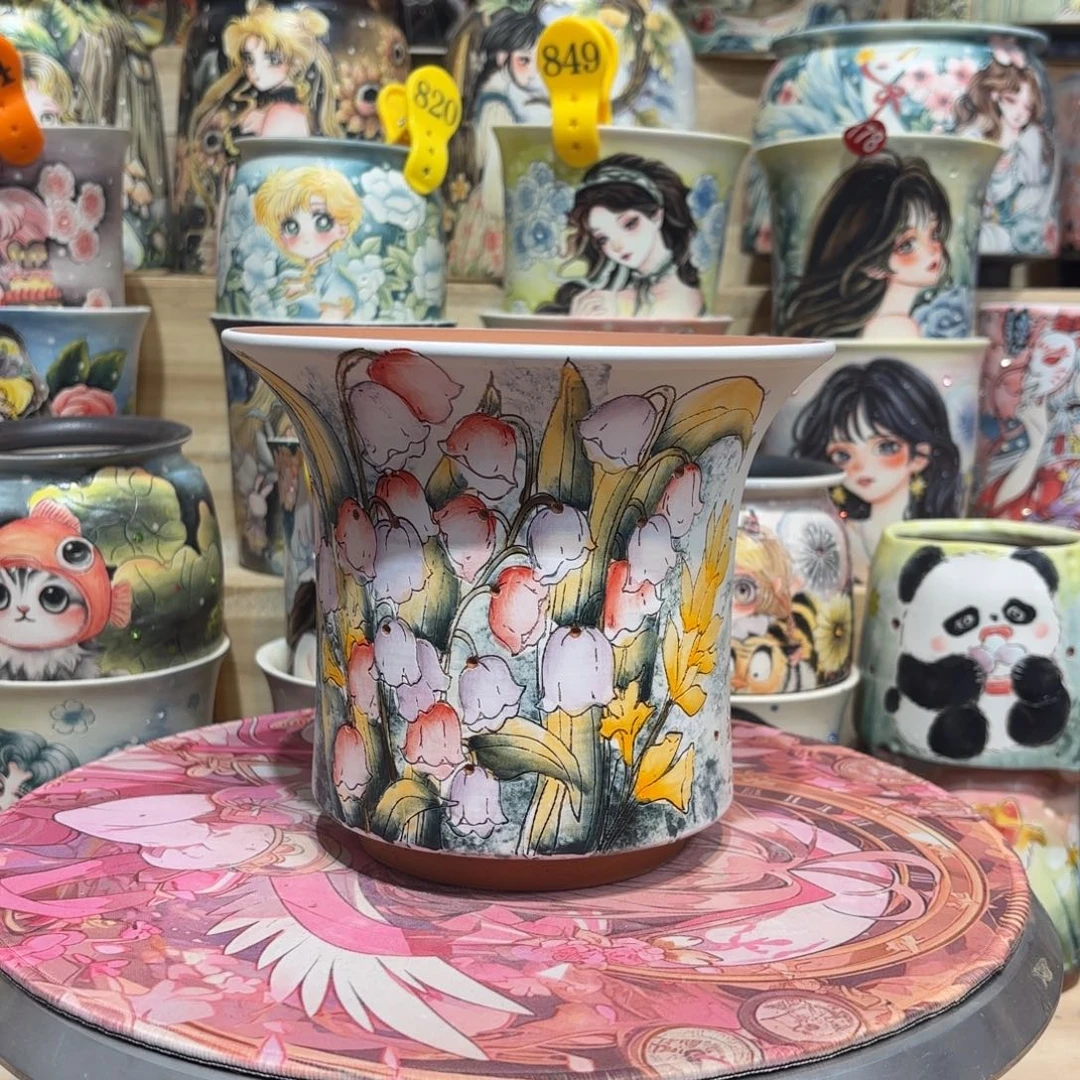 景德镇手绘花盆陶瓷16/14