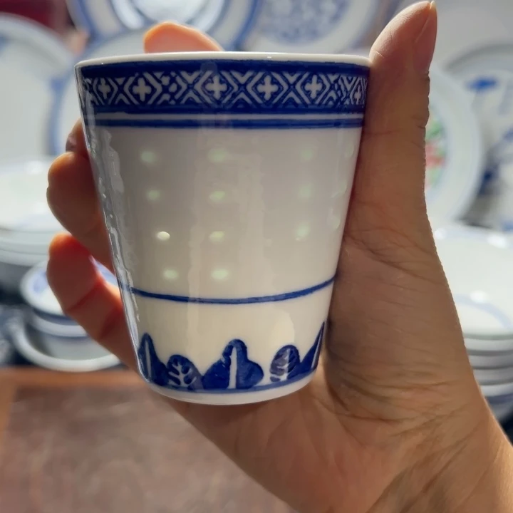 陶青花玲珑可乐杯130毫升
