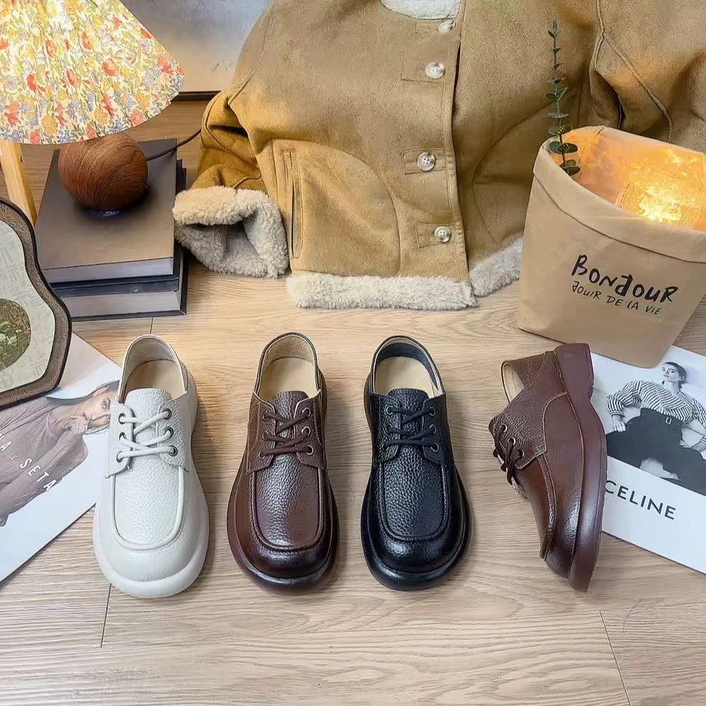 186新款系带两穿软底舒适百搭圆头时尚乐福休闲鞋