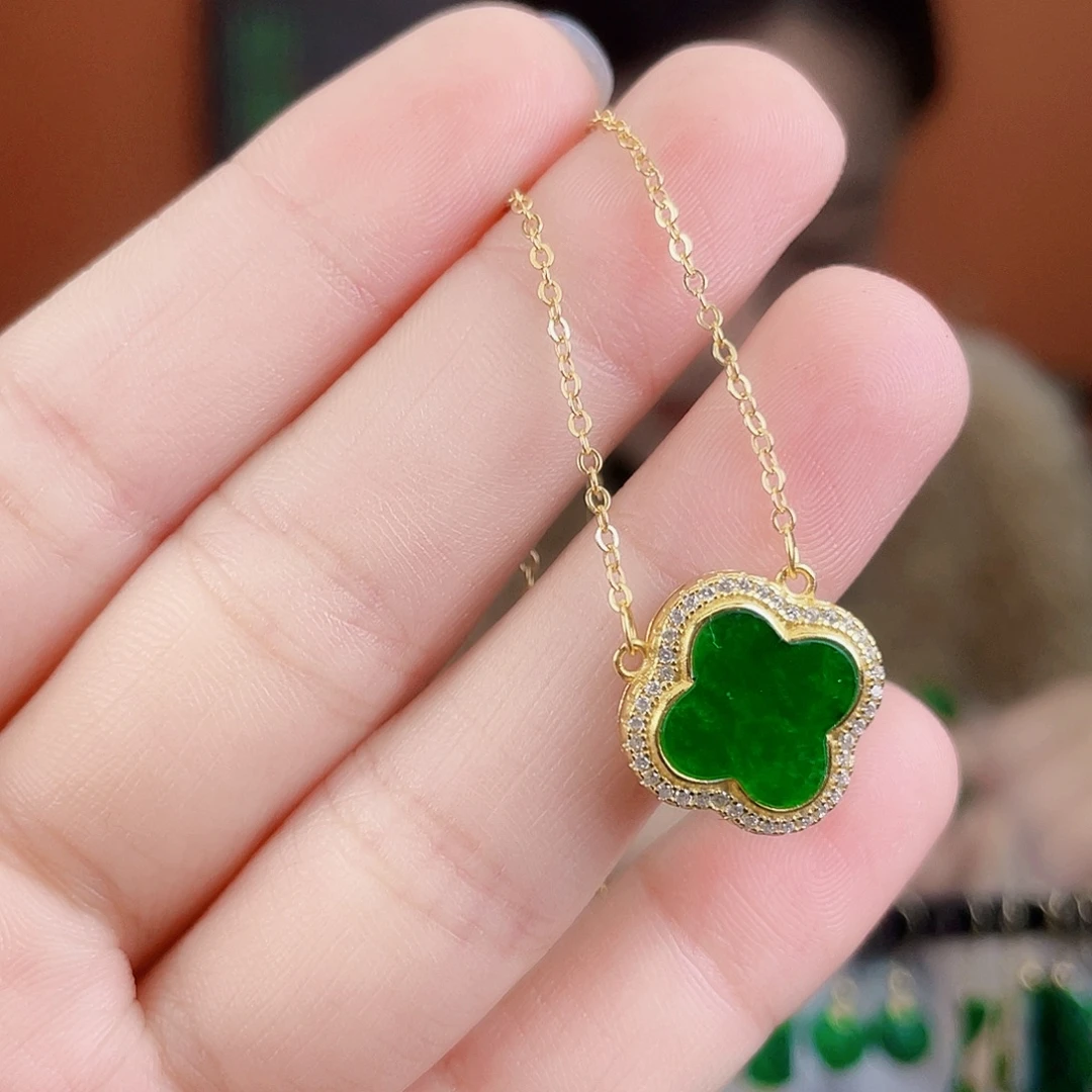 翡翠银S925镶嵌耳饰