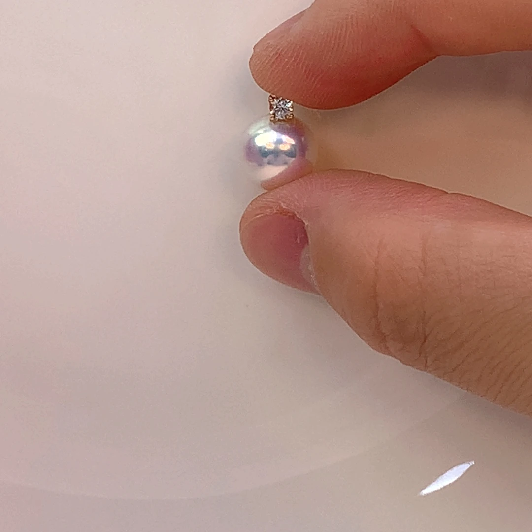 吊坠(不含链)18K金镶嵌淡水珍珠