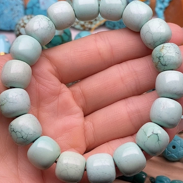 绿松石未镶嵌原矿高瓷无优化绿松石